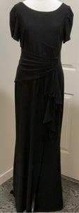 Frank Lyman Black Long Dress W/ Front Slit
